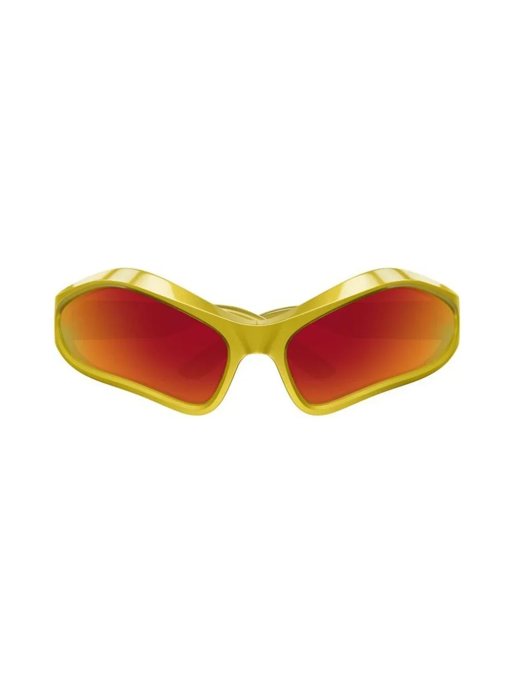 NEW BALENCIAGA SUNGLASSES BB0314S 004 UNISEX GEOMETRIC YELLOW/RED EYEWEAR